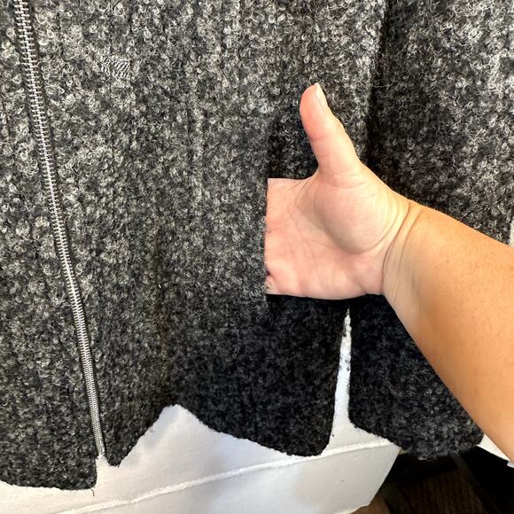 Anne Klein Wool Hooded Coat Womens M Winter Overcoat Warm Cozy Minimalist Office - Picture 4 of 13